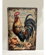 Vintage Rooster Metal Tin Art - $247.47 MXN