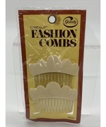 Vintage 1975 Goody Kant Slip Fashion Combs WHITE SCALOP 8050 Retro Made ... - £13.17 GBP