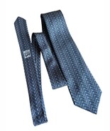 HERMES TIE 100% Silk 797 MA  Blue Abstract geometric mens necktie - $2,055.24 MXN