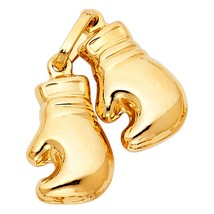 14K Yellow Gold Double Boxing Gloves Pendant - $205.99