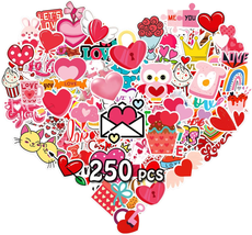 250 Pcs Valentines Stickers for Kids Crafts Heart Stickers for Valentine&#39;s Day - £8.25 GBP