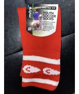 Lot of 6 pairs Mitre Youth Football / Soccer Socks - Shoe Size 3-9 Red - £21.01 GBP