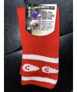 Lot of 6 pairs Mitre Youth Football / Soccer Socks - Shoe Size 3-9 Red - $36.66 CAD