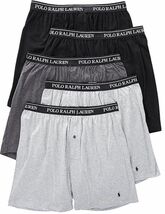 5 PACK GENUINE RALPH LAUREN POLO SIZE SMALL BLACK GRAY COTTON KNIT BOXER... - $54.90