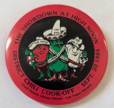 The Showdown at High Noon District Chili Cook-Off Sept 30 1984 3&quot; pinback - $27.24 CAD