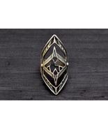 Large Tribal Gothic Ring, Antique Silver Color and Adjustable, Fantasy J... - £15.93 GBP