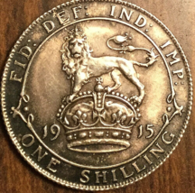 1915 UK GB GREAT BRITAIN SILVER SHILLING COIN - $39.82