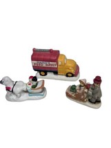 Christmas Village Accessories Lot of 3 Figures Assorted Pieces As shown Vintage - £13.35 GBP