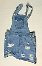 Forever 21 Womens Sz S Skirt Overalls Jean Light Wash Distressed Jumper - £12.69 GBP