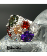 NVC Cubic Zirconia Cocktail Ring in a Rainbow of Colors - £30.57 GBP