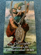 St. Christopher Girls Basketball Medal Necklace with Two Prayer Cards - £8.10 GBP
