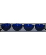 4 Vintage Vereco Cobalt Blue Swirled Glass Dessert Bowls Made in France - $39.39 CAD