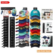 Space-Saving Hat Holder for 22 Caps - Versatile Wall or Door Installation - $43.51