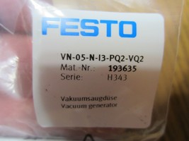 New Festo VN-05-N-I3-PQ2-VQ2 193635 Vacuum Generator - $30.16