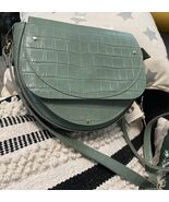 Divina Firenze green mezzaluna  Italy leather purse bag handmade Italian - €59,37 EUR