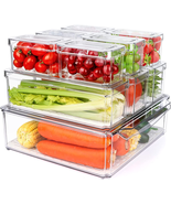 10 Pack Refrigerator Pantry Organizer Bins, Stackable Fridge Organizer B... - $739.71 MXN
