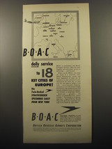 1950 BOAC British Overseas Airways Corporation Ad - BOAC daily service - £14.54 GBP