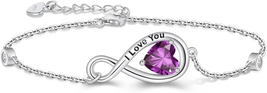Mother&#39;s Day Gifts for Mom Her Wife, Infinity Love Heart Symbol Charm Br... - £45.69 GBP