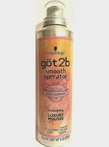 Schwarzkopf GOT2B Smooth Operator Smoothing Luxury Mousse w/Cashmere 9 Oz New - £35.47 GBP