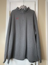 Men’s 3X Grey Burgundy Under Armour Quarter Zip Pullover Sweatshirt Cold Gear - $23.33