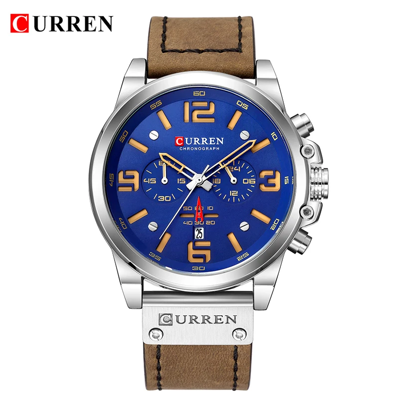 Cureen Waterproof	Men&#39;s     Leather  Watch for Men  Male Gifts - £98.82 GBP