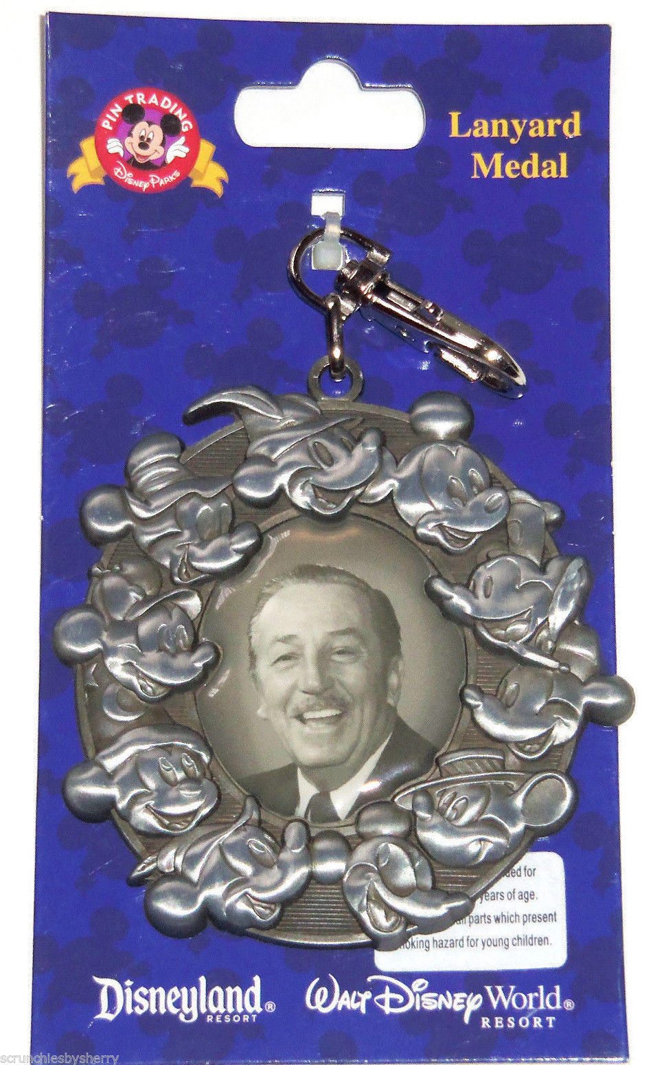 Primary image for Walt Disney and Mickey Mouse Lanyard Metal Theme Parks New