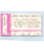 David Byrne Ticket Stub September 11 1992 UC Berkeley California - £19.45 GBP