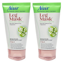 2-Pack New Nair Hair Remover Exfoliate &amp; Smooth 3-in-1 Leg Mask Travel S... - £10.21 GBP