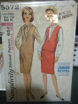 Vintage Simplicity #5572 Junior Petite Jumper/Top/Blouse/Skirt Pattern-Size 11JP - £8.91 GBP