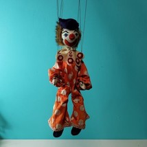 VTG Clown Puppet Marionette 19” Paper Mache?? Folk Art Handmade Creepy - £103.87 GBP