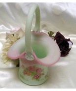 SOLD***3821 Fenton OOAK Lotus Mist Burmese Top Hat Roses Basket - £281.49 GBP