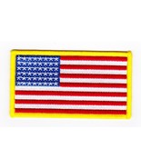 AMERICAN FLAG 2x4 SEW ON IRON PATCH EMBROIDERED USA MOTORCYCLE BIKER JAC... - £2.35 GBP