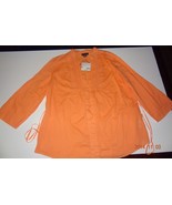 New Women sheer blouse Shirt Orange Sorbet size XL 24 inches Apostrophe - £20.87 GBP