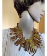 Natural golden coral and amber on of a kind necklace  - $2,284.55 MXN