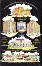 J.B. Pound Hotels Linen Postcard Jacksonville FL, Savannah GA, Chattanoo... - $12.25