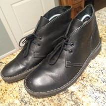 Clarks Originals Desert Chukka Boots Black Leather 13292 Lace Up Men&#39;s Sz 8.5 M - £35.48 GBP