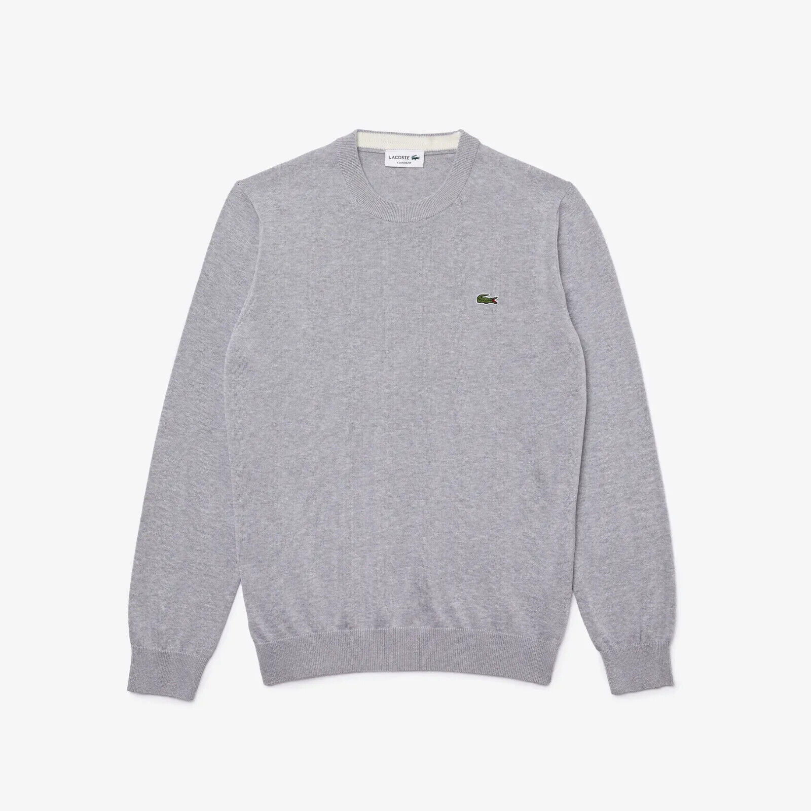 Maglione Lacoste A Maniche Lunghe Regular Fit In Cotone 100% Biologico GRIGIO