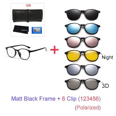 TWO Oclock Magnet gl Women Men Polarized Lens Optical Spectacle Frame Clip On Gl - $67.41