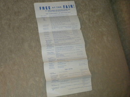 World&#39;s Fair 1939 What&#39;s Free at the Fair &amp; more fold out Brochure VG+ - $7.99