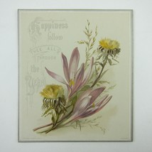 Victorian Greeting Card Raphael Tuck &amp; Sons Pink &amp; Yellow Flowers Antique - £4.77 GBP