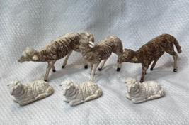 Vtg Composition Composite Figurine Animal Sheep Mutton Lamb Standing Laying Lot - £31.50 GBP