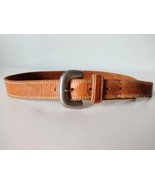 Ann Taylor Soft Leather Adjustable Belt Womens S M Brown Textured Mid Wi... - £14.00 GBP