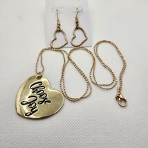 Choose Joy Heart Necklace and Earrings Set - $5.00