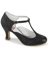 3&quot; Heel Black Retro T-Strap Spectators 20&#39;s Costume Pumps Heel Shoes FLA... - £44.55 GBP