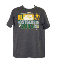 Oakland A&#39;s Athletics AL West Division Post Season 2014 Mens Large T Shirt Gray - £17.77 GBP