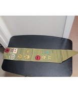 VTG 40s Boy Scouts America BSA Uniform Green Sash with 20 Patches Merit ... - $138.87