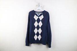 Vintage Y2K Tommy Hilfiger Mens Medium Lightweight Argyle Diamond Knit S... - $543.90 MXN