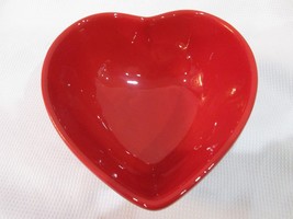 Valentines Graces Pantry Heart Shaped Red White Polka Dot Bowl - £15.85 GBP