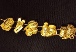 Charm Bracelet, First Aid Theme ~ Classic TOFA 1995 Slider ~ Gold Tone #5430080 - £7.77 GBP