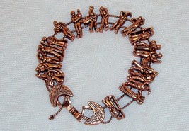 TOFA Golf Themed Charm Bracelet ~ Classic Slider w/Bronze Tone #5430310 - £7.52 GBP